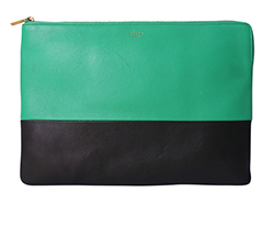 Bi Colour Pouch , Leather, Green/Black , UGM5124, DB/Box, 3 (10)
